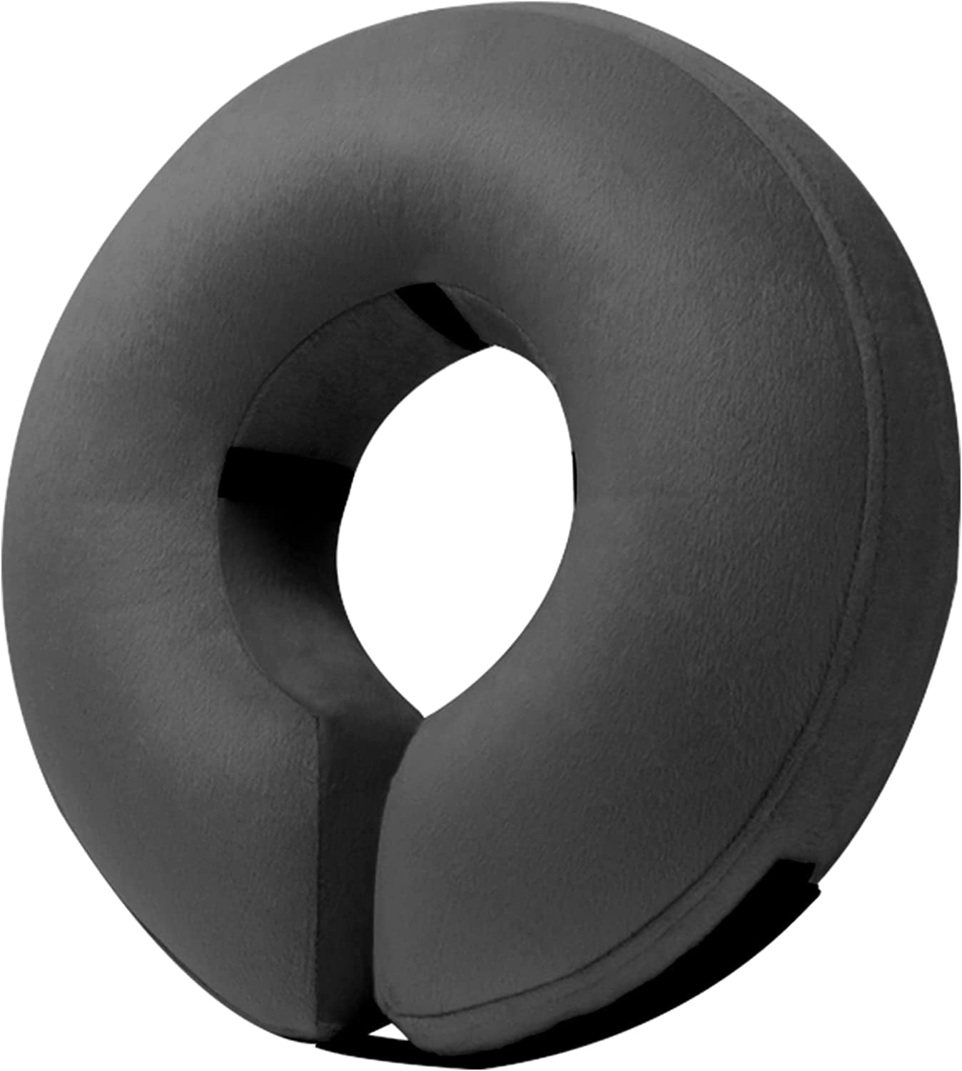 BENCMATE Protective Inflatable Collar for Dogs and Cats - Soft Pet Recovery Collar Does Not Block Vision E-Collar (Medium, Blue)  BENCMATE Dark Grey [Neck:5"-8"] Small 