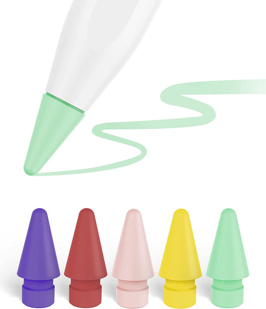 Metapen Pencil Tips for Apple Pencil 2Nd and 1St Generation, Metapen A8-1:1 Original Size (5 Colors, 2X More Durable), Fit Well for Ipad Pen for Ipad Pro/Mini/Air (Red/Yellow/Purple/Pink/Cyan)  metapen   