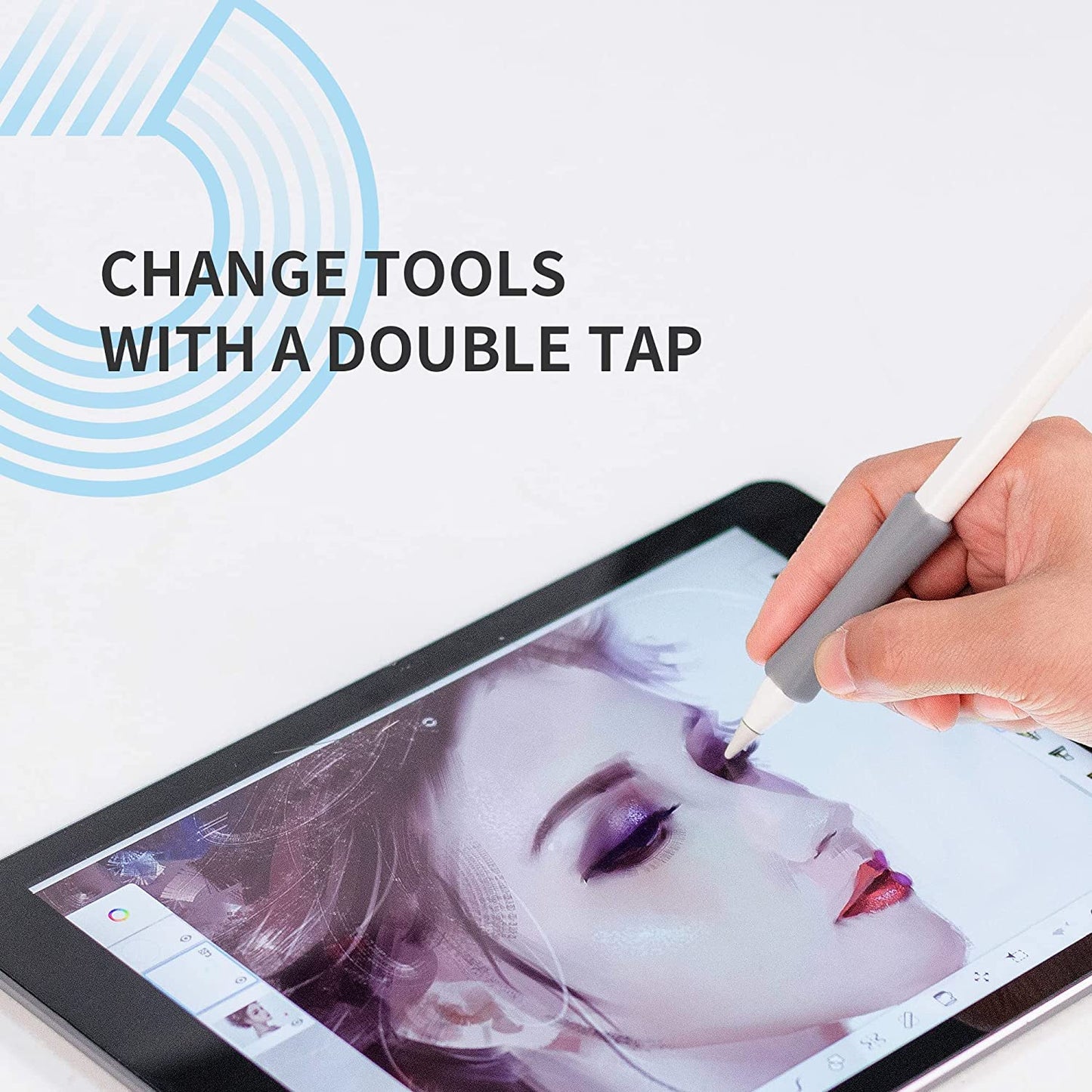 9 Pack Grip Holder for Apple Pencil 2Nd Generation,3 Sizes Protective Stylus Grip Ergonomic Silicone Sleeve Accessories,Compatible with Ipad Pro 11 12.9 Inch,White,Grey,Green  Litumfen   