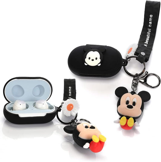 Fit Designed for Samsung Galaxy Buds Earphone/Galaxy Buds Plus+ Earphone, Suublg Silicone Cartoon Headphones Case Cover and Doll Keychain with Full Body Anti-Lost Lanyard Protection  Suublg   