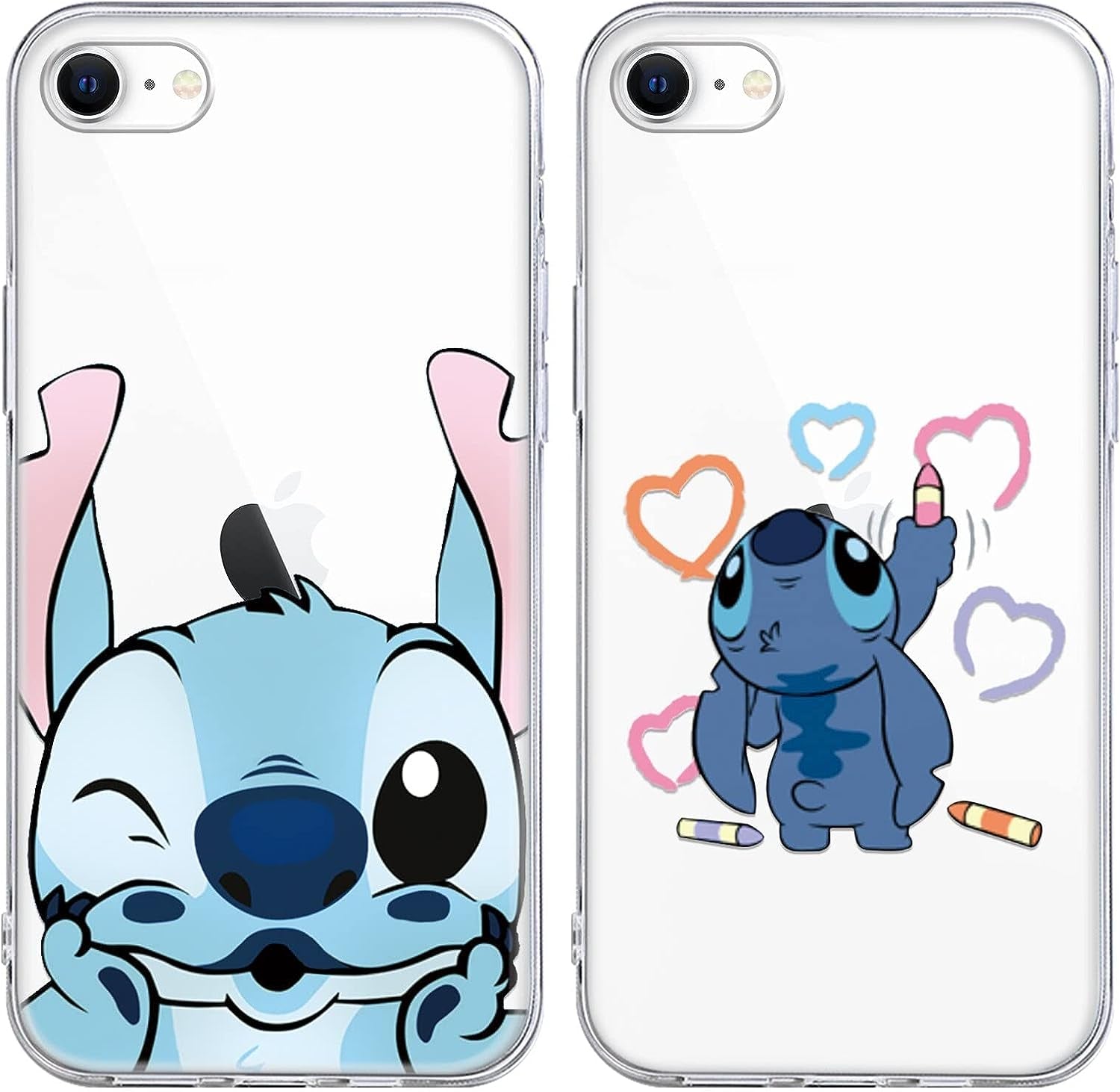 [2 Pack] Cute Case for Iphone 12 Pro Max Case, Cartoon Kawaii Aesthetic Cool Phone Cases Girly for Girls Boys Kids Women Clear Transparent Soft TPU Protective Cover Funda for Iphone 12 Pro Max 6.7"  QSN US 01 For Iphone 7/8/Se 2020/Se 2022 