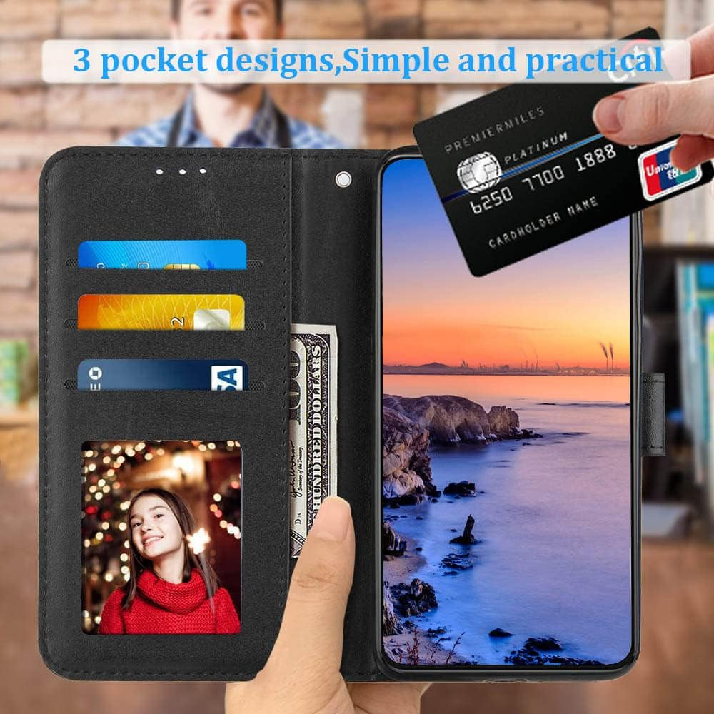 Jancalm S21 Case Wallet 2022, for Galaxy S21 Case,[Wrist Strap][Card Holder Slots][Kickstand] Premium PU Leather S21 Phone Case Flip Cover Magnetic Protective for Samsung Galaxy S21 5G (Black)  JanCalm   