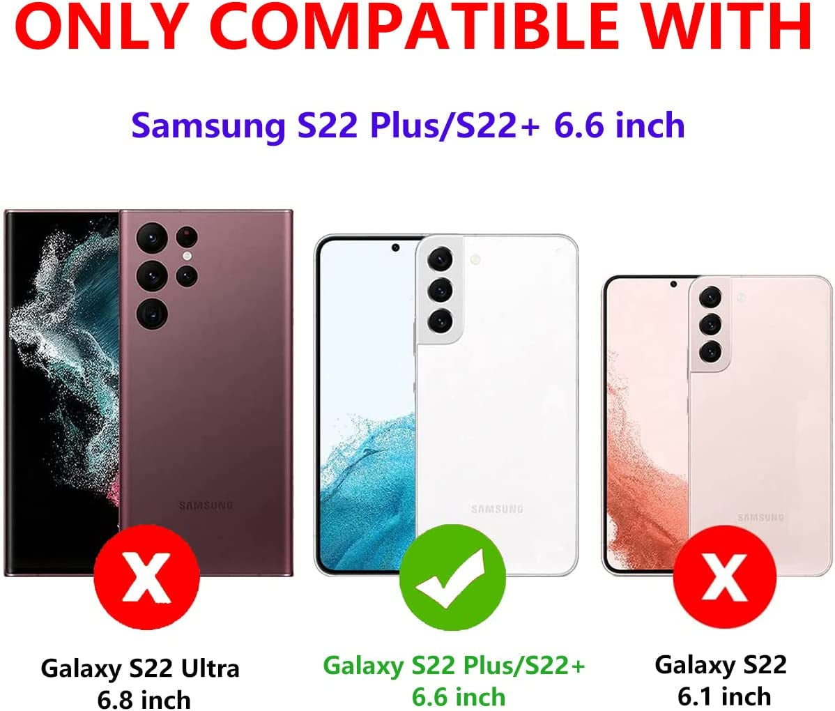 Galaxy S22 plus Case for Samsung Galaxy S22 plus Case Military Grade Shockproof Built-In Ring Holder Kickstand Car Mount Armor Heavy Duty Protective Case for Galaxy S22+ plus Phone Case (Red)  Dionsibei   