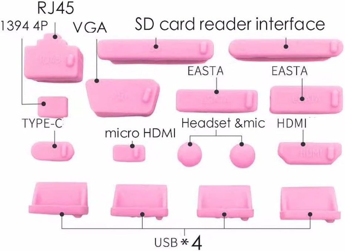 16Pcs/Set Laptop anti Dust Plug Colorful Silicone anti Dust Plug Cover Stopper Dust Plug USB Port HDMI RJ45 Interface Waterproofcover(Green)  generic   