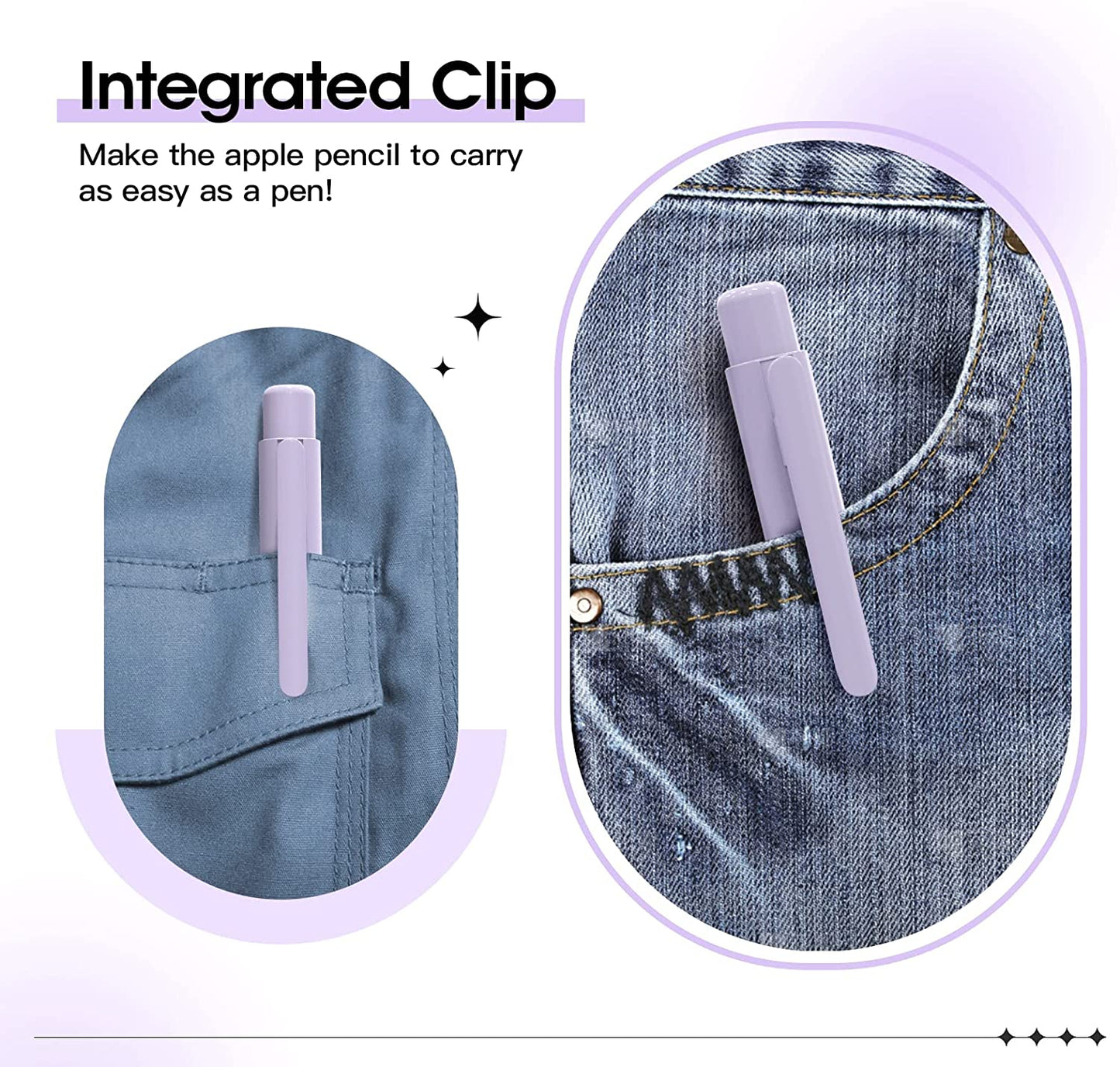 Timovo Holder Case Fit Apple Pencil 2Nd Generation, Retractable Protective Pencil Case Cover with Sturdy Clip for Apple Pencil 2Nd Gen,Taro Purple  TiMOVO   