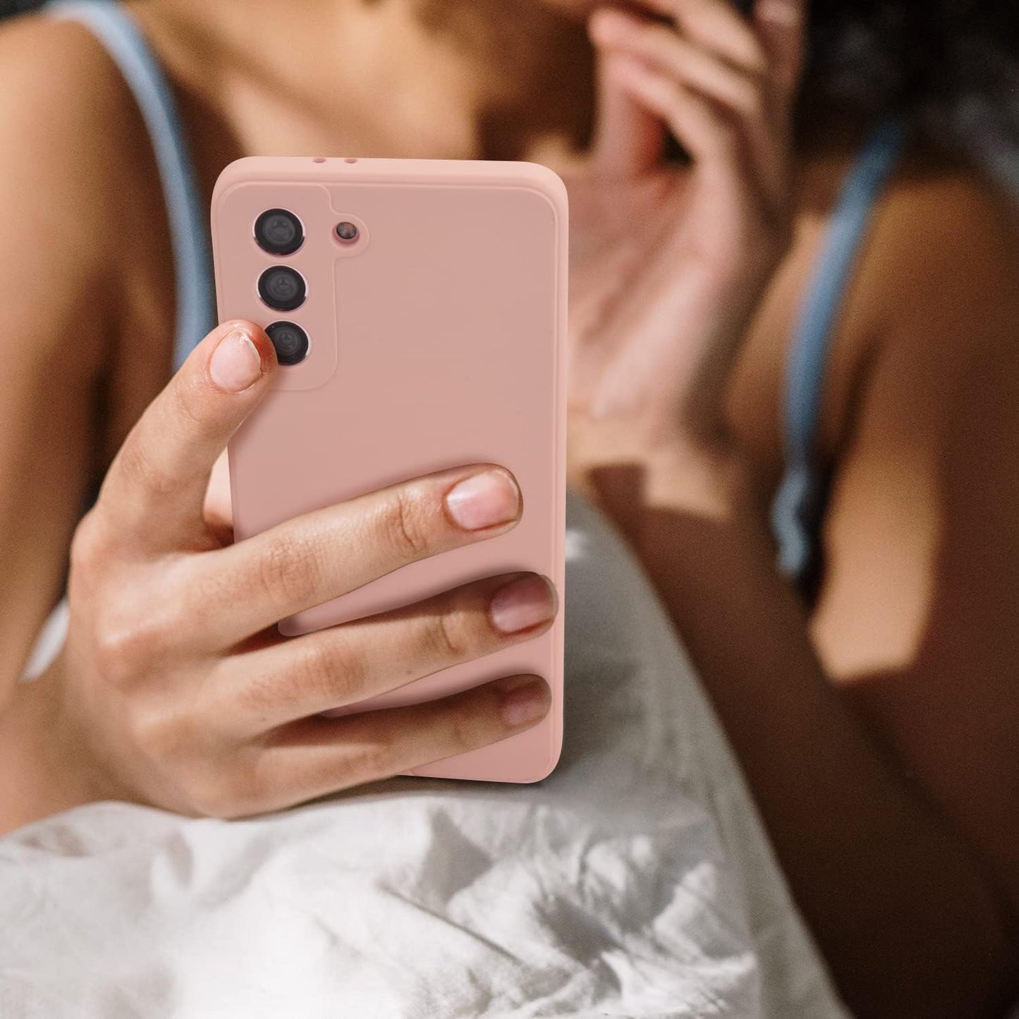 Vanjua [2 Pack] Cases for Samsung Galaxy S21 Case, Slim Full-Body Stylish Silicone Protective Cover for Galaxy S21 5G 6.2 Inch Phone Case (Pink+Violet)  Vanjua   