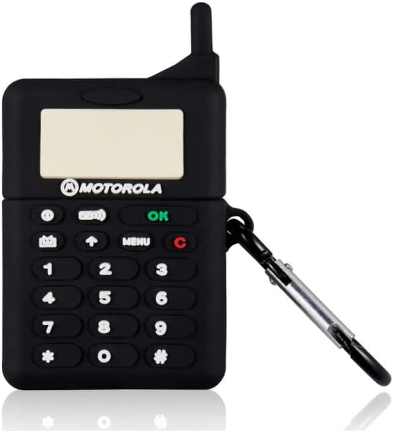 Silicone Airpod Cases | Generation 1&2 | Compatible with Airpods 1&2 Only | Comes with a Unique Keychain | Wireless Charging Case | Best Gifts for Your Loved Ones | Cool Product (Black Phone)  ZHAWK   