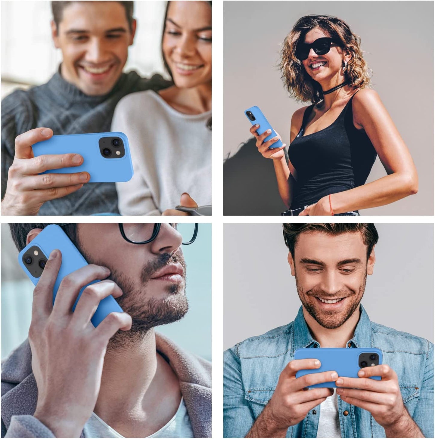 Cordking Designed for Iphone 13 Case, Iphone 14 Case, Silicone Ultra Slim Shockproof Protective Phone Case with [Soft Anti-Scratch Microfiber Lining], 6.1 Inch, Blue  Cordking   