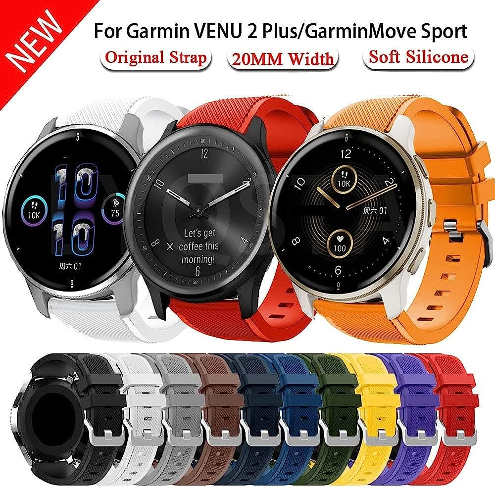 LKDJNC 20Mm Silicone Wrist Band for Garmin Forerunner 645 245/Vivoactive 3/Hr/Venu 2 plus Strap Replacement Smart Bracelet Accessories  LKDJNC   