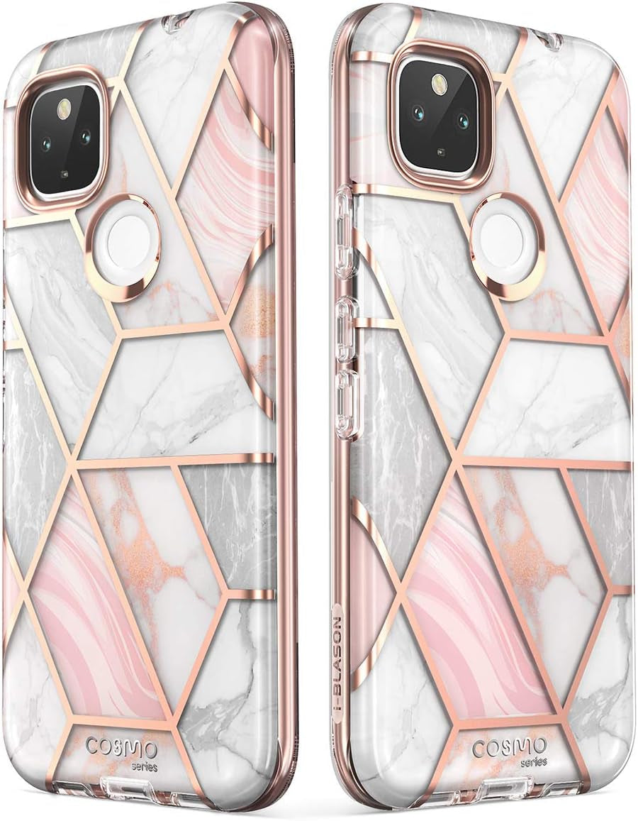 I-Blason Cosmo Series for Google Pixel 4A 5G Case 6.2 Inch (2020), Slim Full-Body Stylish Protective Case with Built-In Screen Protector (Marble)  i-Blason   