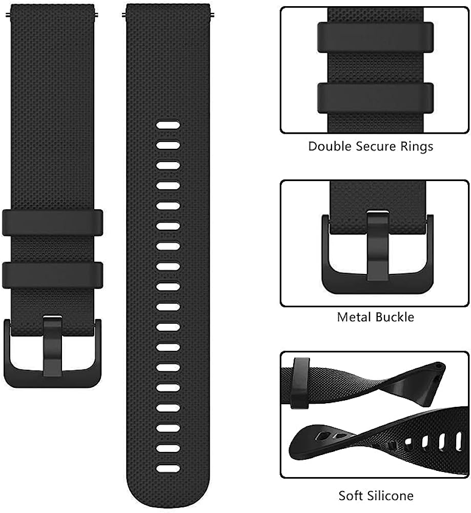 OVERSTEP Vivoactive 4 Watch Band, 22Mm Soft Silicone Bands for Garmin Darth Vader/First Avenger/Polar Vantage M/Samsung Galaxy Watch 3 45Mm/Galaxy Watch 46Mm/Gear S3 Frontier/Gear S3 Classic  OVERSTEP   