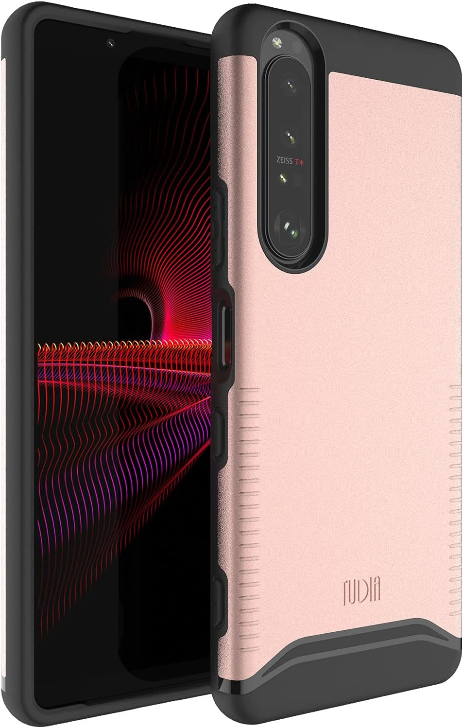 TUDIA Dualshield Designed for Sony Xperia 1 III Case (2021), [Merge] Shockproof Tough Dual Layer Hard PC Soft TPU Slim Protective Case - Matte Black  TUDIA Rose Gold  