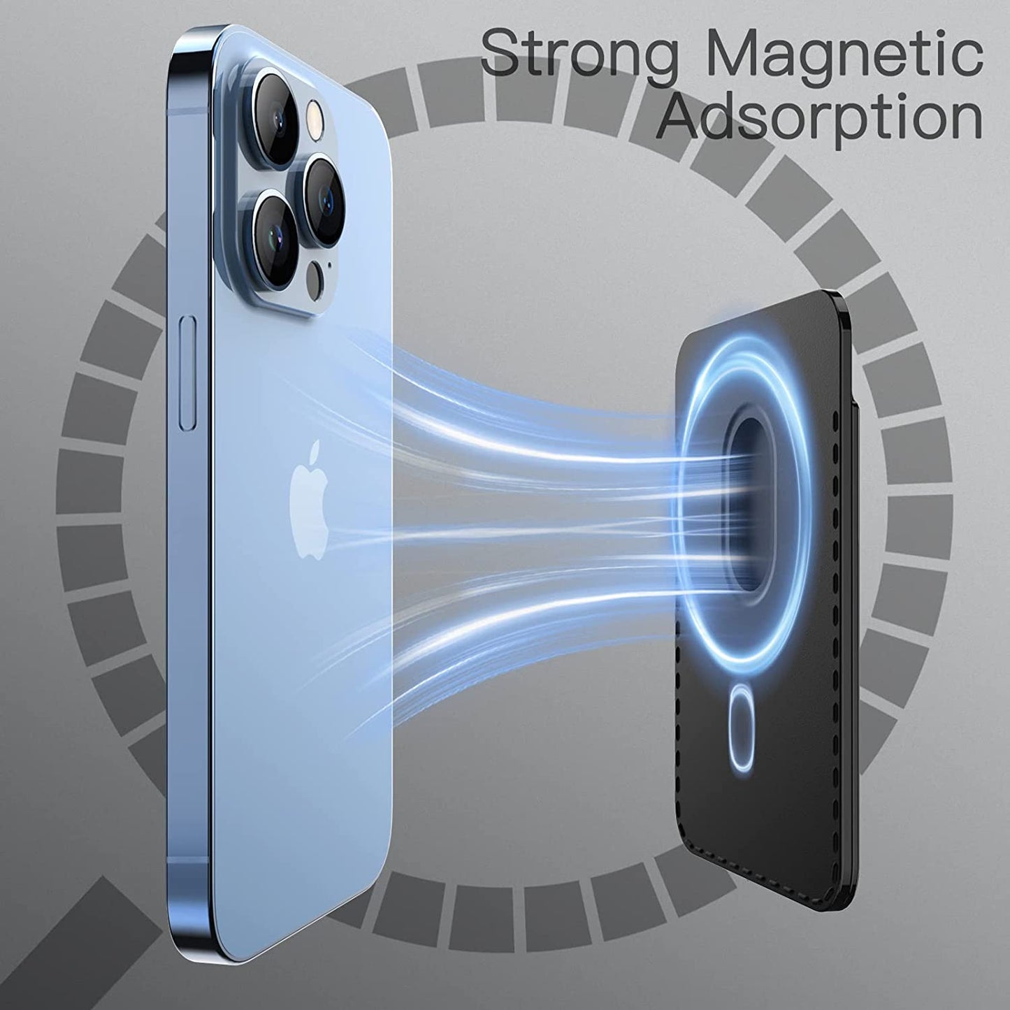 Jetech Magnetic Wallet Compatible with Magsafe for Iphone 14/13/12 Series, PU Phone Card Holder (Black)  JETech   