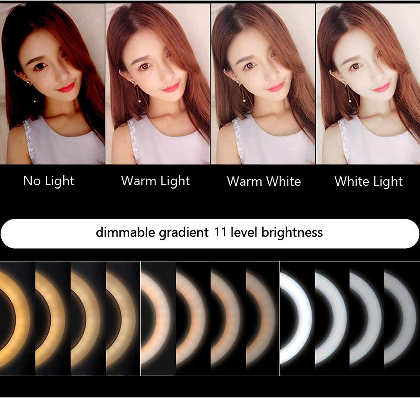 Wongping 6" Ring Light with Tripod Stand for Youtube Video Selfie Live Stream and Makeup Dimmable LED Camera Light with Cellphone Holder Desktop 48 Led Lamp  WongPing   