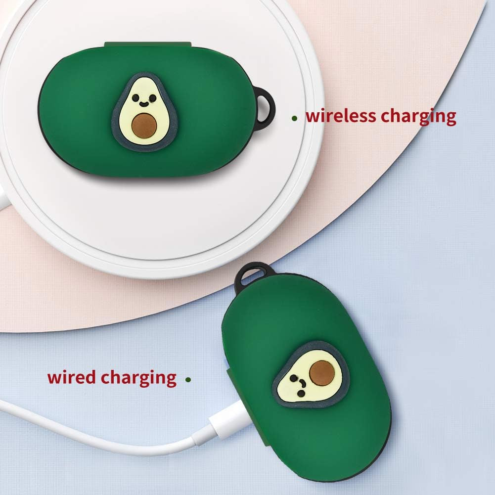 Newseego Compatible with Galaxy Buds（2019） Case, Galaxy Buds+ plus （2020） Cover Cute 3D Soft Case with Ring Buckle Keychain Galaxy Buds Case-Avocado  Newseego   