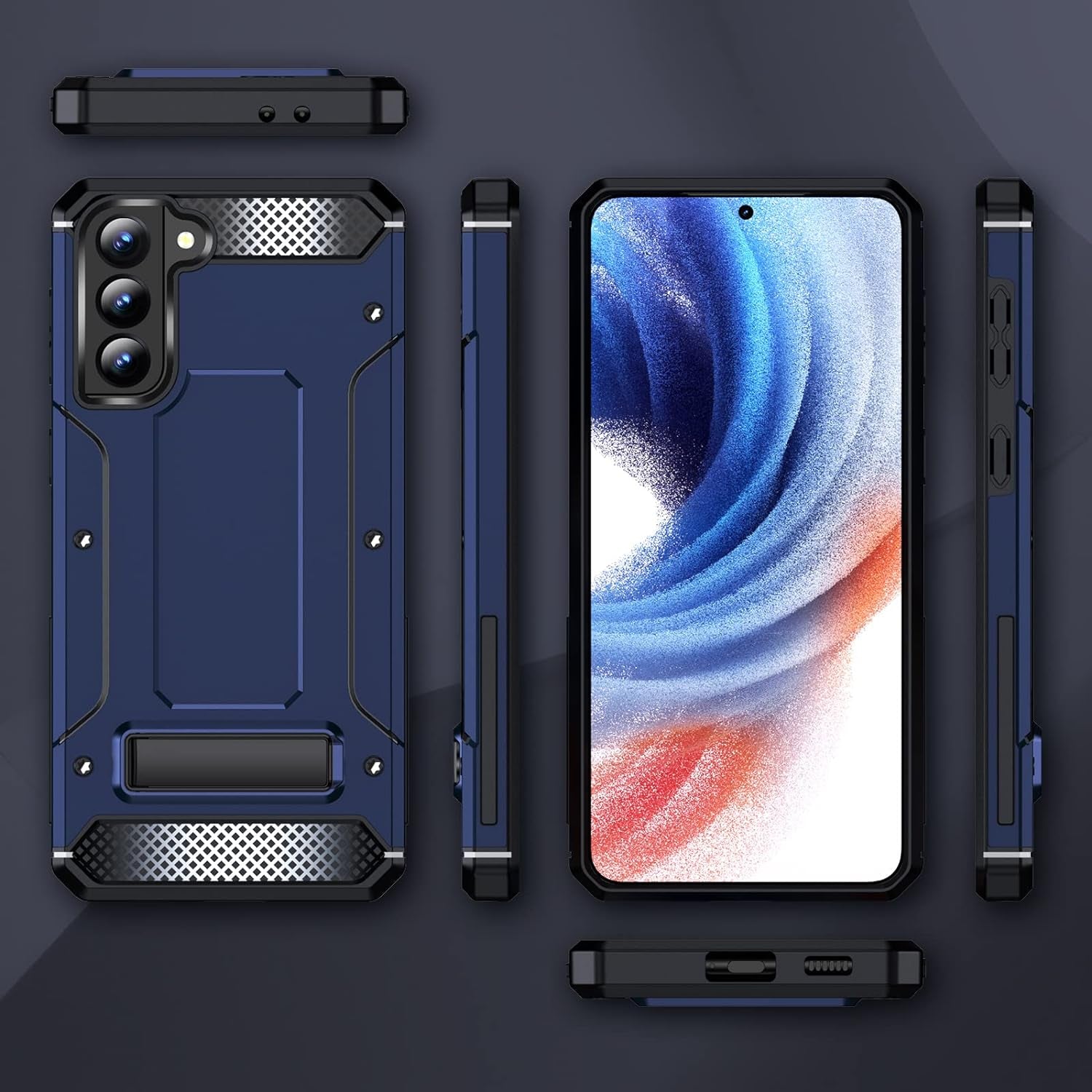 KOBBRAN Galaxy S21 plus Case for Samsung Galaxy S21 plus Case Military Grade Drop Shockproof with Metal Kickstand Stand Armor Protective Case for Galaxy S21 plus S21+ Phone Case (Blue)  KOBBRAN   