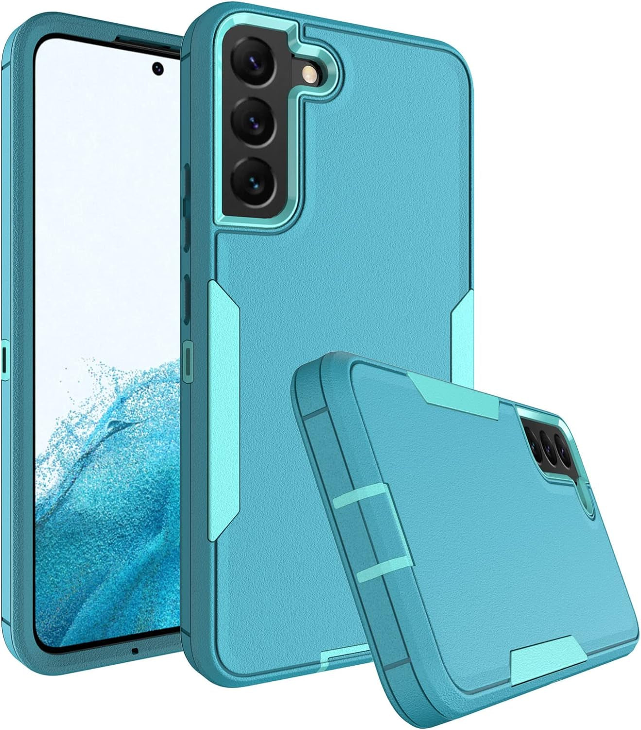 Dahkoiz for Samsung Galaxy S22 plus Case, Dust-Proof Port Cover, Full Body Durable Silicone Rubber Phone Case for Samsung Galaxy S22 plus 5G, Black  UNISMART INC Galaxy S22 Case Teal Galaxy S22 