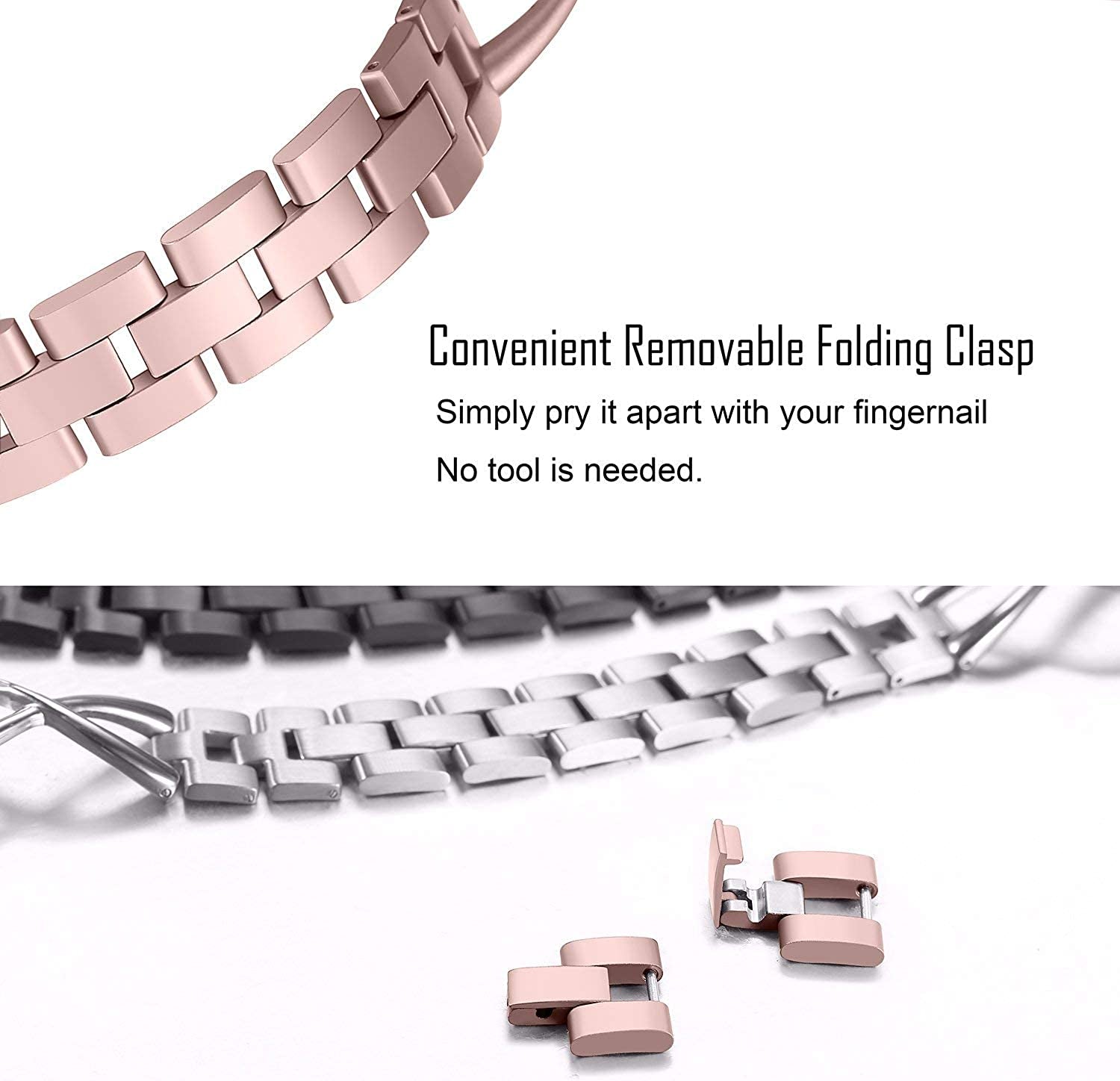 Secbolt Bands Compatible with Apple Watch Band 38Mm 40Mm 41Mm 42Mm 44Mm 45Mm Iwatch SE Series 8/7/6/5/4/3/2/1 Women Dressy Jewelry Stainless Steel Accessories Wristband Strap  Secbolt   