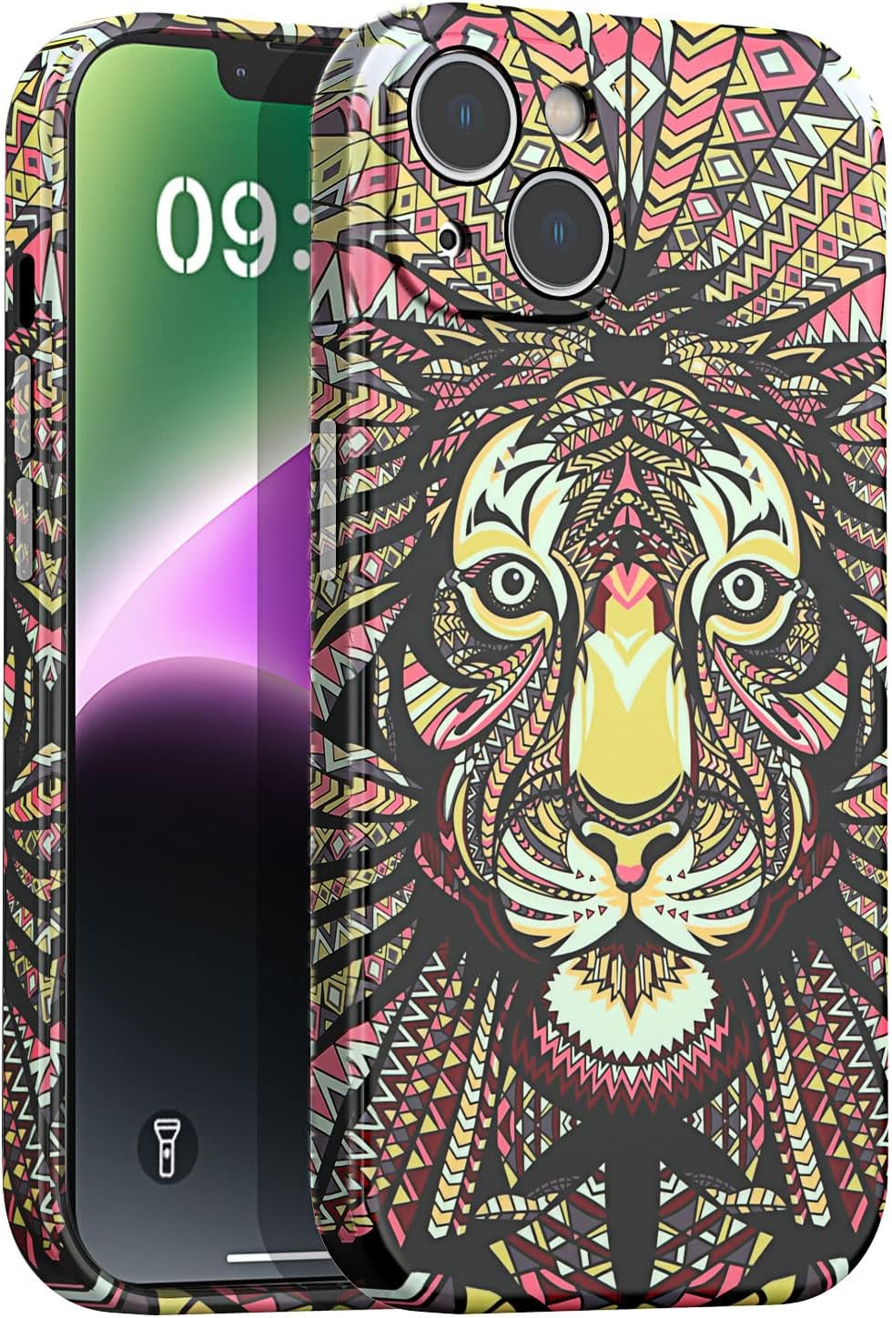 Aicase Magnetic Case for Iphone 14 Plus,Support Magnetic Car Mount Heavy Duty 2-Layer Pocket-Friendly Durable Military Grade Protection Shockproof/Dropproof Protective Cover for Iphone 14 plus 6.7"_1  AICase Yellow Lion 3D Design  