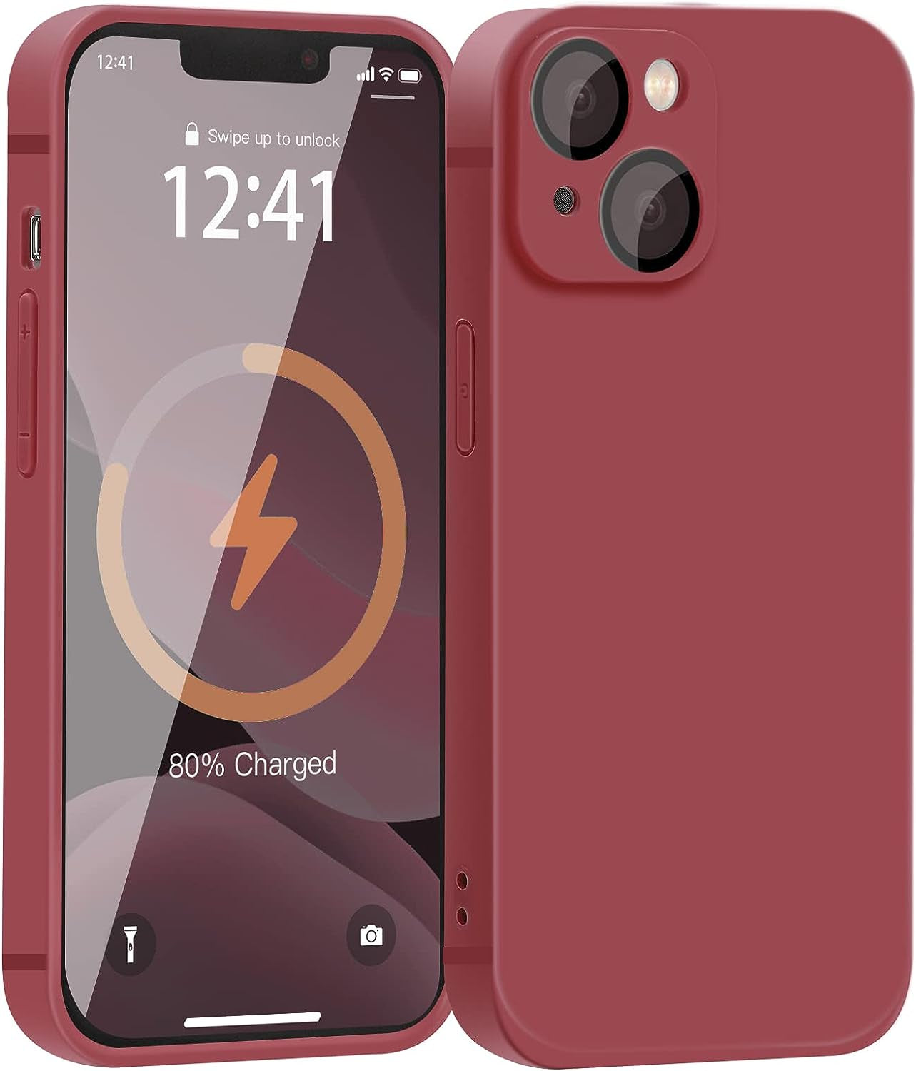 YZR Silicone Case Compatible with Iphone 13 Case (6.1 Inch 2021), with Camera Protection, Liquid Silicone Phone Case (Hawthorn Red)  YZR   