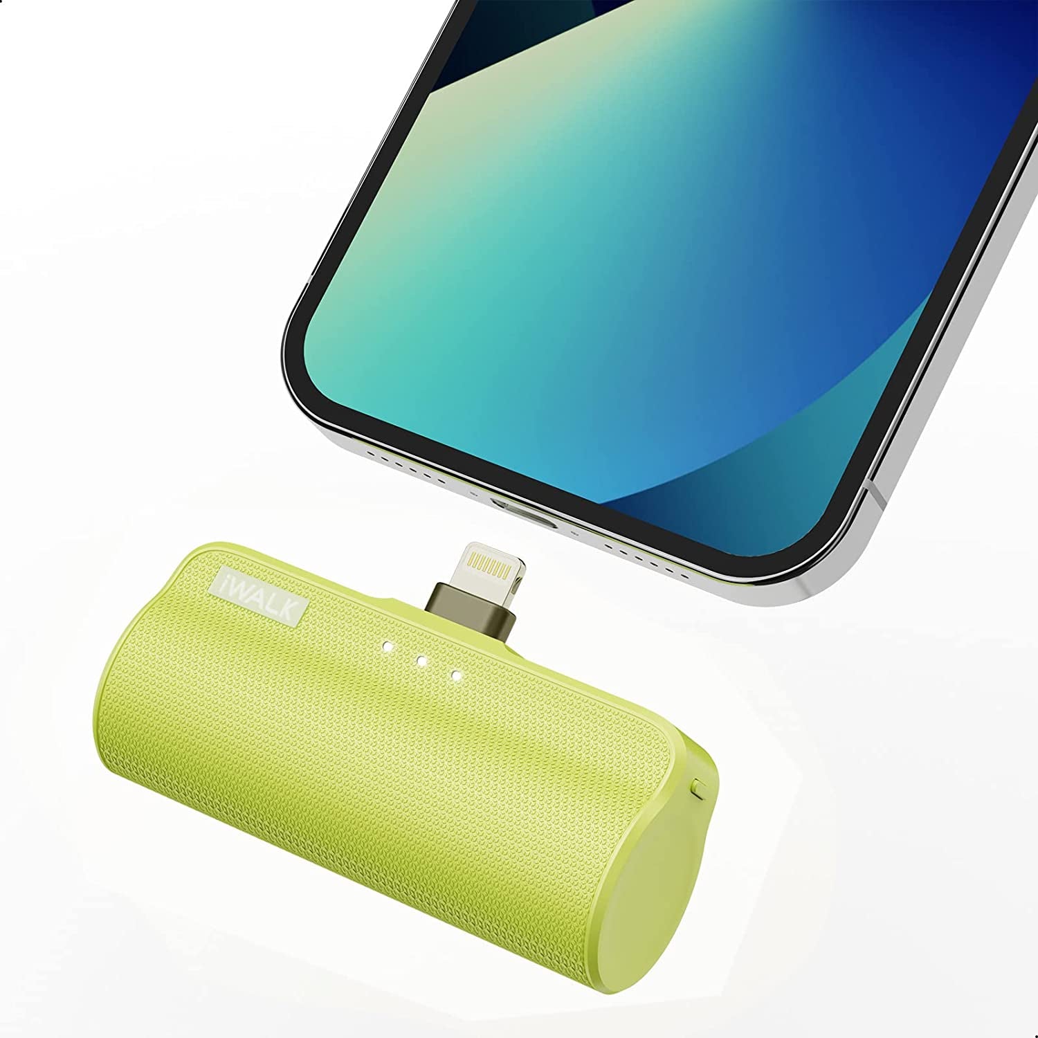 Iwalk Mini Portable Charger for Iphone with Built in Cable, 3350Mah Ultra-Compact Power Bank Small Battery Pack Charger Compatible with Iphone 14/13/13 Pro/12/12 Pro/11/Xr/Xs/X/8/7/6,White  iWALK Yellow Green  