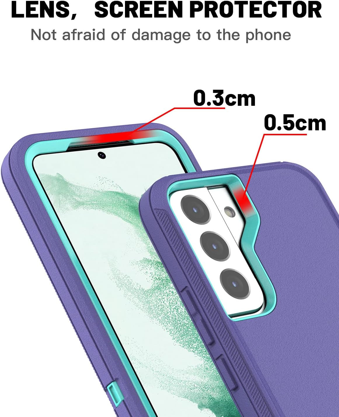 Aicase for Galaxy S22 plus Case with Screen Protector, Heavy Duty Drop Protection Full Body Rugged Shockproof/Dust Proof Military Protective Tough Durable Phone Cover for Samsung Galaxy S22 plus 6.6“  AICase   