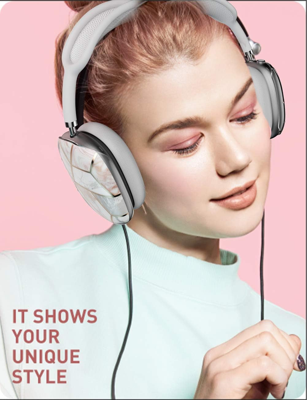 I-Blason Cosmo Case Designed for Airpods Max Headphones, Protective Stylish Earpads Case Cover Compatible with Apple Airpods Max, 1 Pair (Marble)  i-Blason   