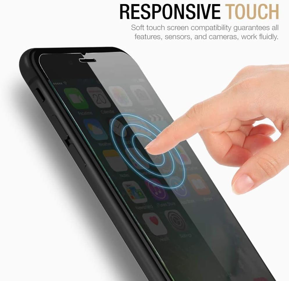 Ushield Privacy Screen Protector for Iphone 8 Plus, Iphone 7 Plus, Iphone 6S Plus, Iphone 6 plus - 3 Pack (Installation Frame) Tempered Glass Screen Protector Iphone 8+ 7+ 6S+ 6+ [Fit with Most Cases]  uShield   
