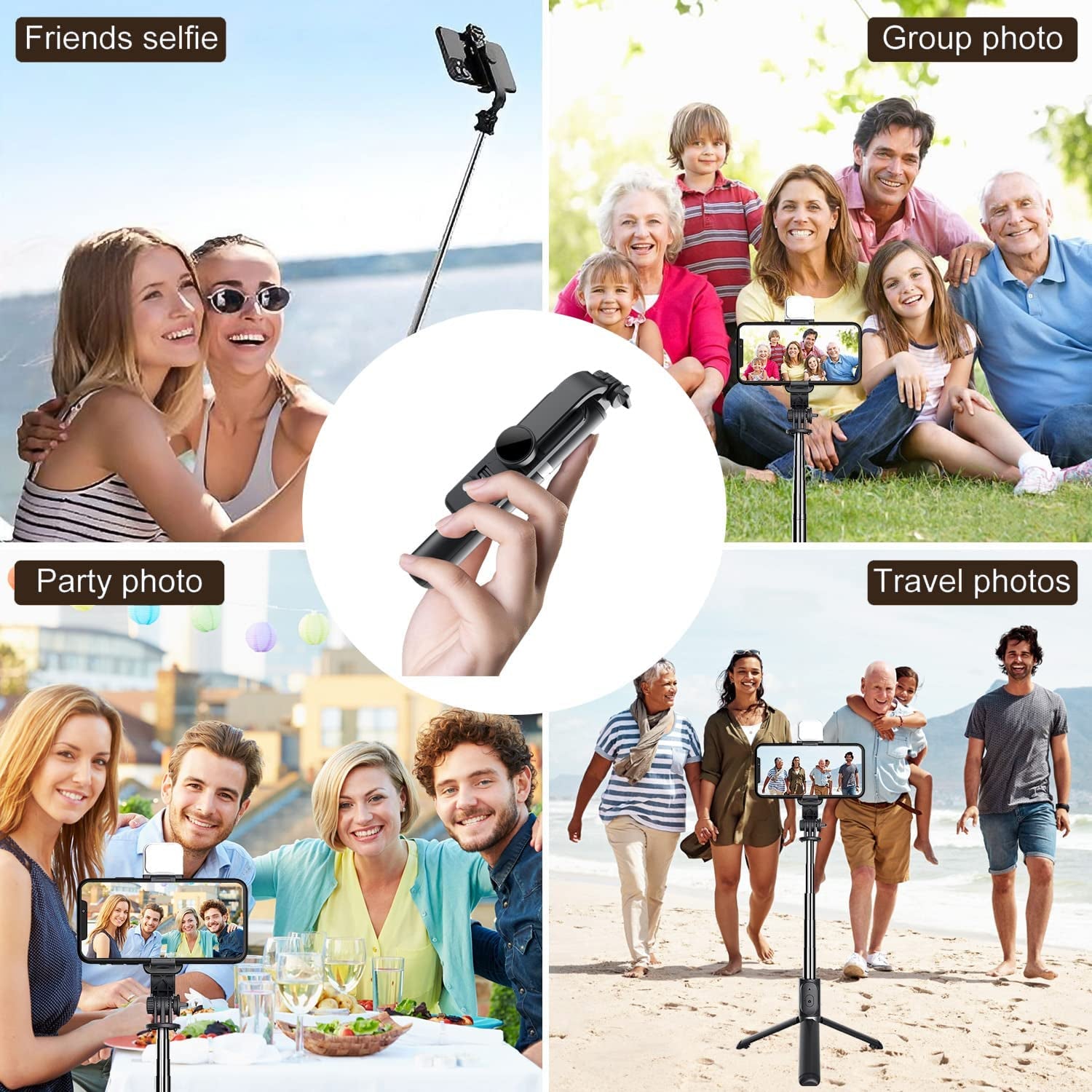 Phone Tripod, 41" Lighted Selfie Stick Phone Tripod Stand, Extendable Tripod Phone Holder, Perfect for Video Recording, Live Streaming, Compatible with Smartphone Camera (Black).  SkyWattz   