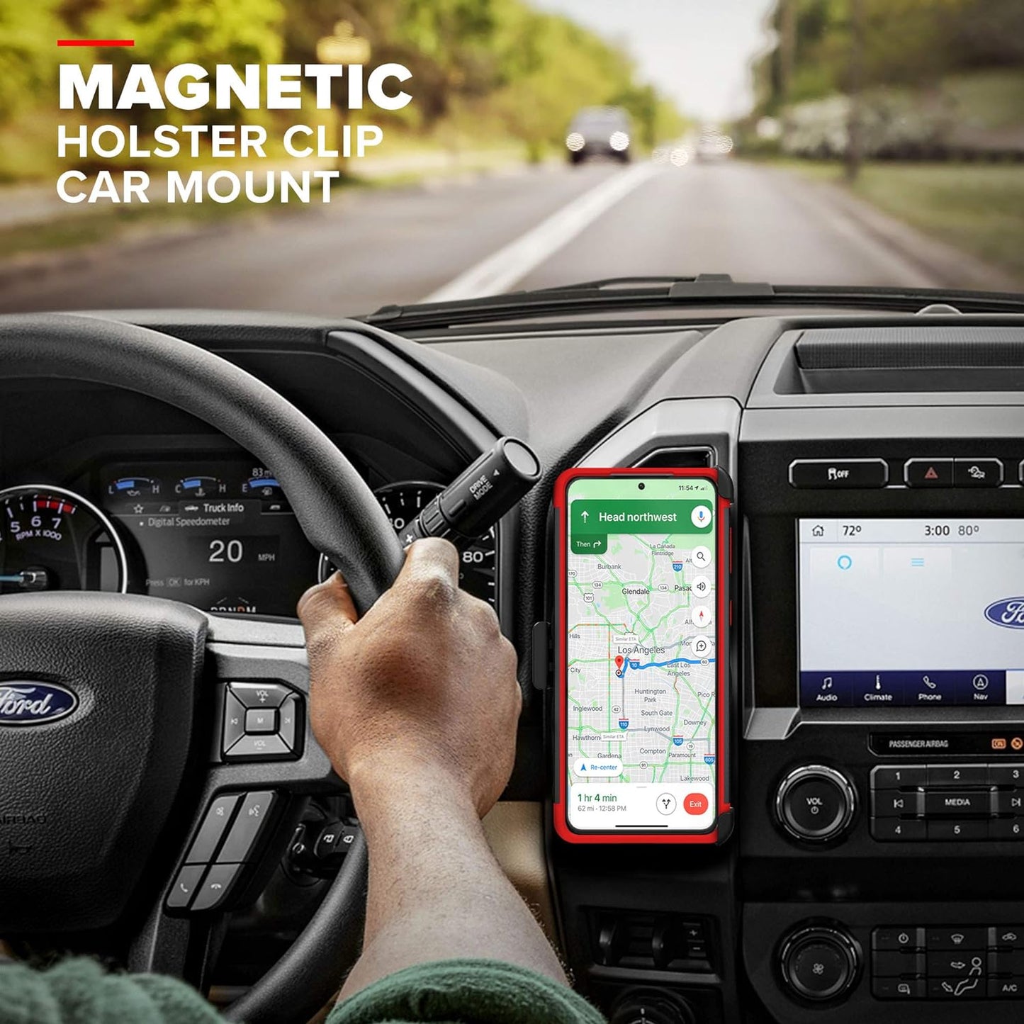 ZIZO Bolt Series for Galaxy S21 plus Case with Screen Protector Kickstand Holster Lanyard - Black & Red  Zizo   