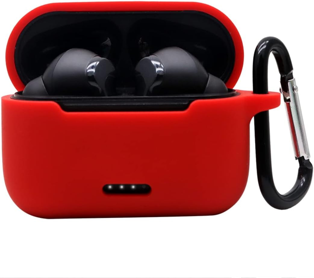 Claiol Silicone Case for TOZO NC2, Premium Shockproof Protective TOZO NC2 Case Cover with Keychain. (Black)  CLAIOL Red  