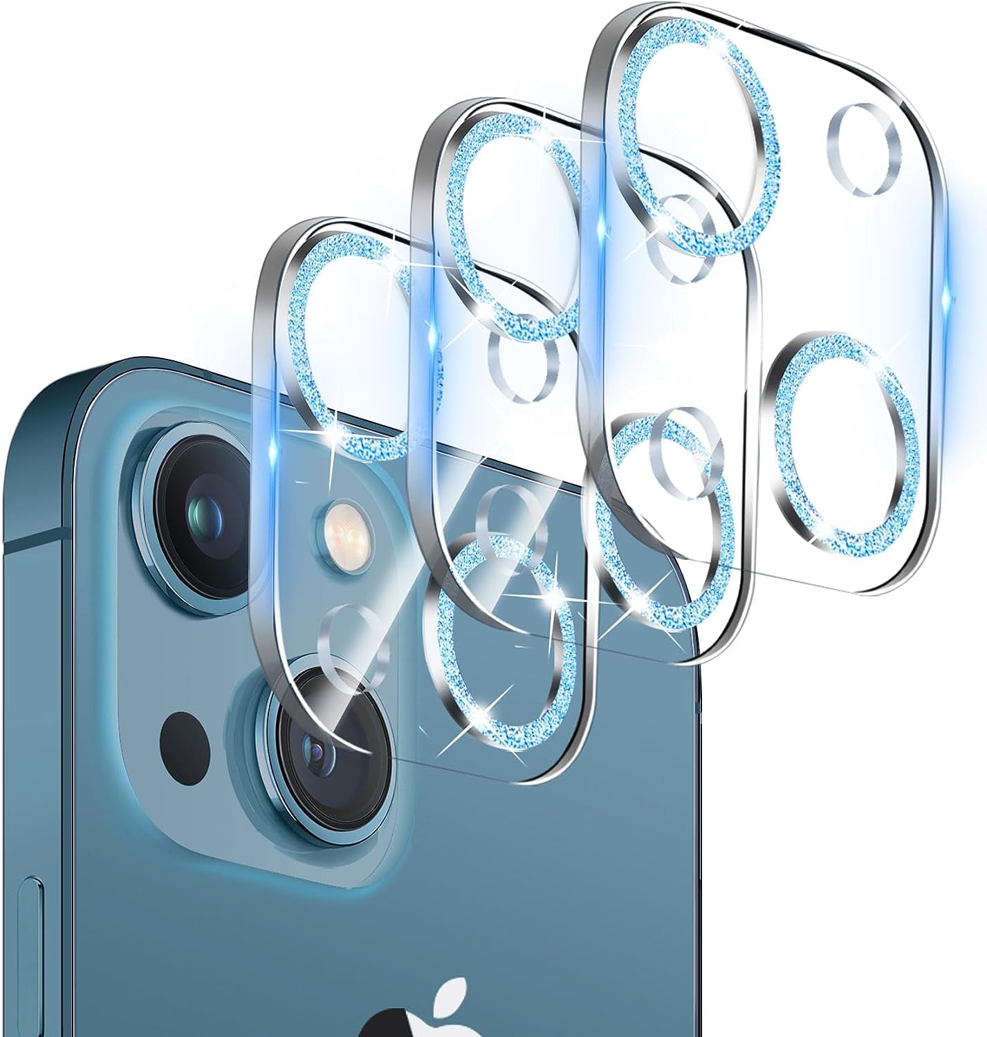 Dengduoduo 【3 Pack】 Tempered Glass Camera Lens Protector for Iphone 13 6.1" & Iphone 13 Mini 5.4", Ultra HD, 9H Hardness, Anti-Scratch, Case Friendly, Easy to Install [No Affect on Night Shots]  Dengduoduo   