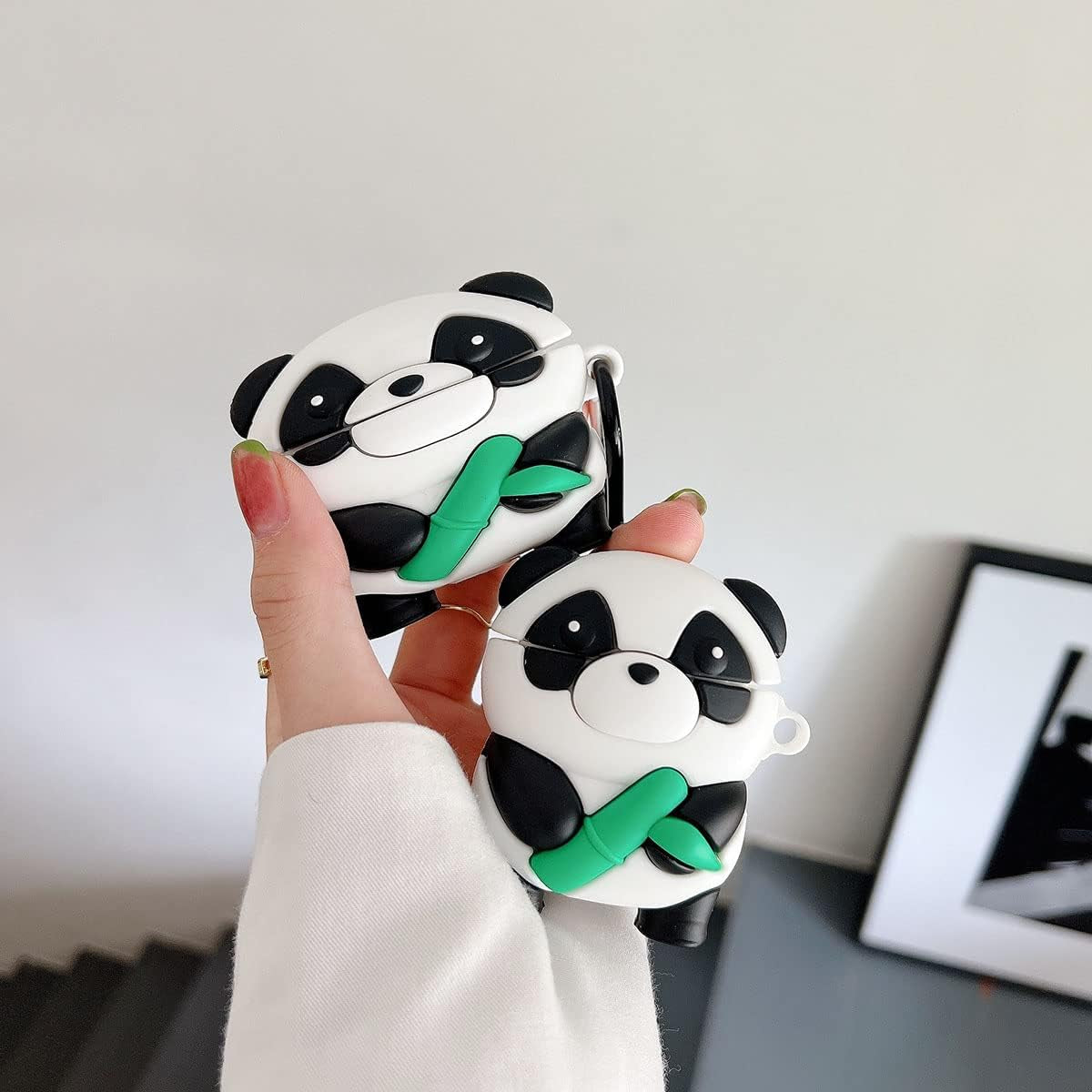 YAKVOOK for Airpod 2/1 Cover Case,Cute 3D Cartoon Panda Airpods 2Nd Generation Cover Kawaii Soft Silicone Protective Cover with Keychain Shockproof Charging Case for Airpods 1&2 for Girls Women  Yatchen   