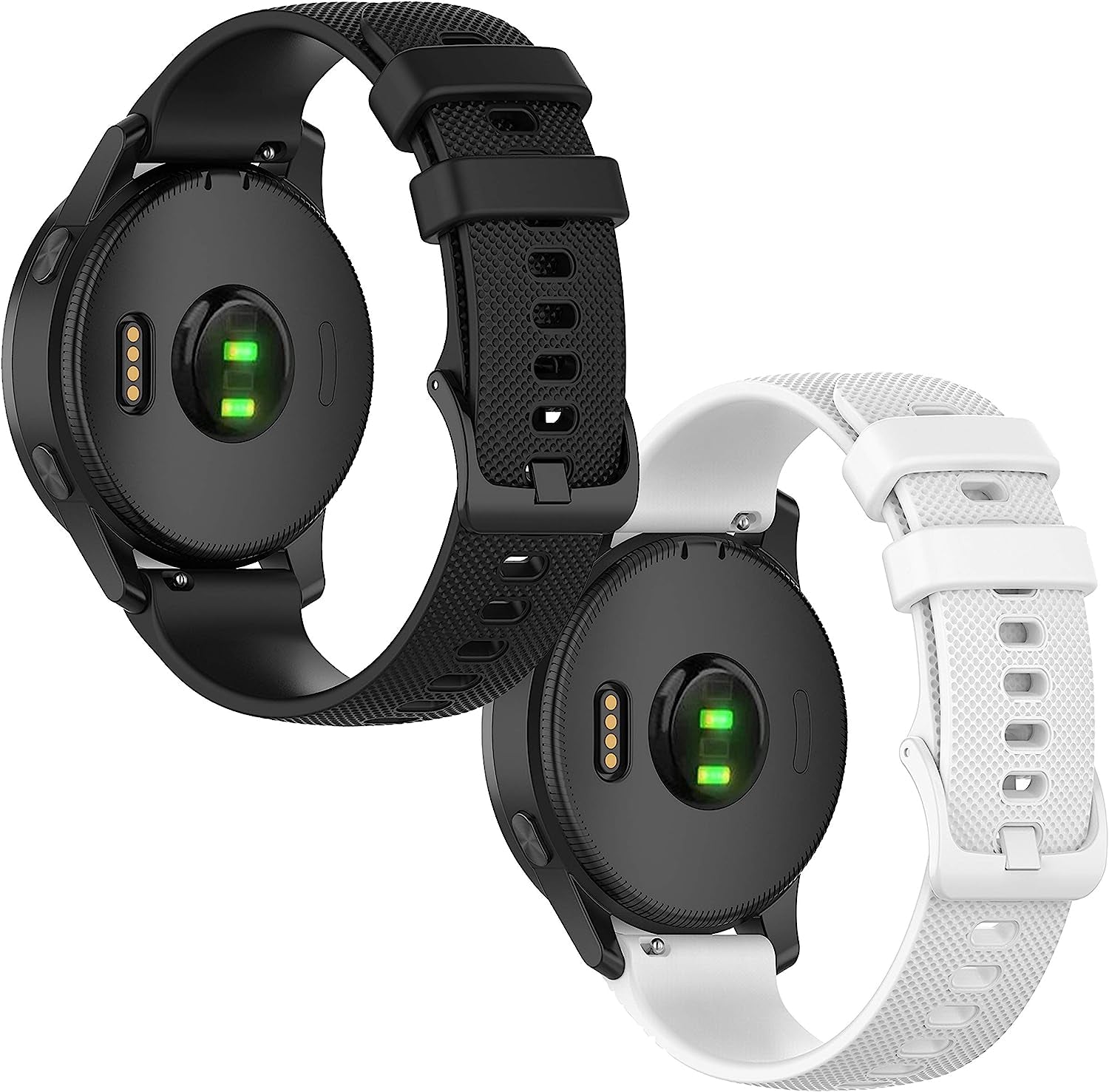 Anrir for Garmin Vivoactive 4 45Mm Watch Band/Venu 2 Bands,22Mm Silicone Bands for Samsung Galaxy Watch 3 45Mm /Galaxy Watch 46Mm/Gear S3 Frontier/Classic Band, Fossil Men'S Gen 6/5E 44Mm Bands-Black  Anrir Black+White  