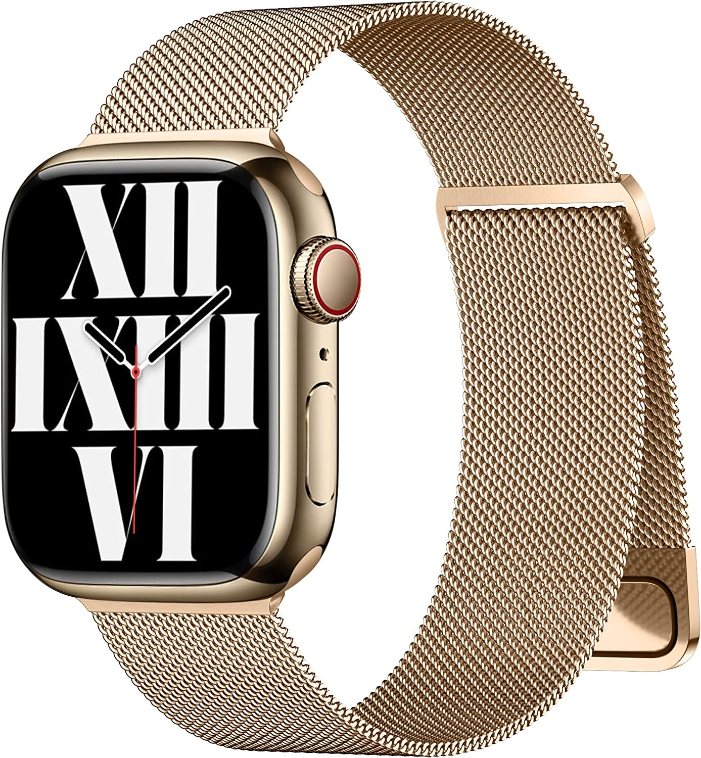 Rabini Magnetic Bands Compatible with Apple Watch Band 40Mm Women 38Mm 41Mm 42Mm 44Mm 45Mm 49Mm Men, Stainless Steel Mesh Metal Adjustable Sport Strap Wristband Iwatch Series 8 7 6 5 4 3 2 1 SE Ultra  Rabini 5-Rose Gold 42mm/44mm/45mm/49mm 