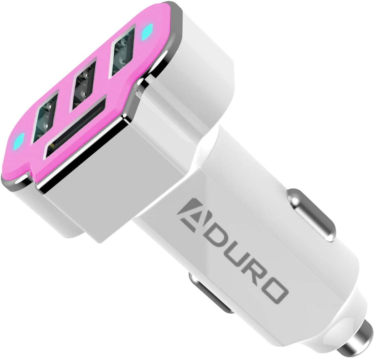 Aduro 4 Port Car Charger USB Adapter, 12V Fast Car Charger USB Adapter Power Station 5.2A/26W Output (Black)  Aduro Products LLC Pink  