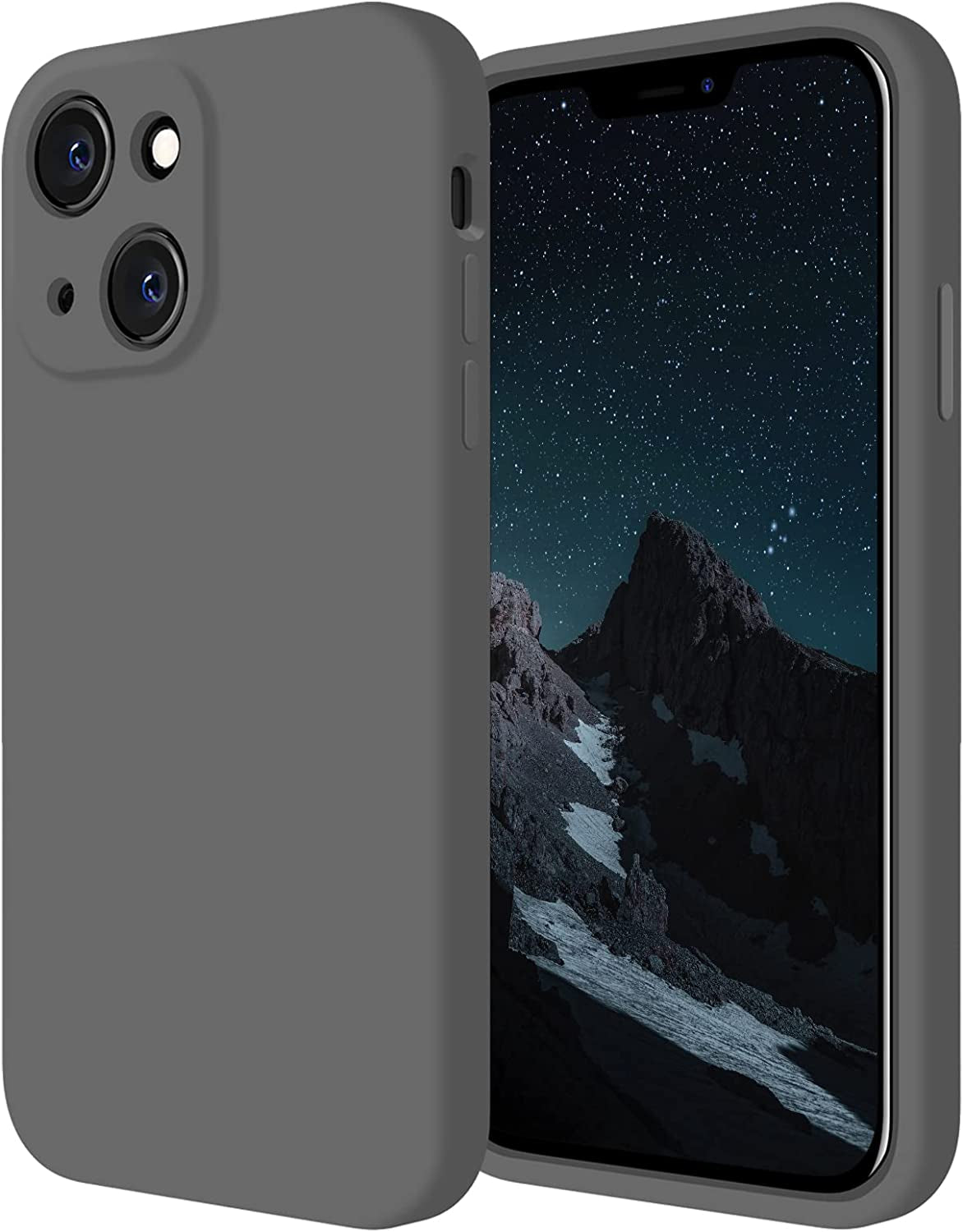 Firenova for Iphone 14 Case, Silicone Upgraded [Camera Protection] Phone Case with [2 Screen Protectors], Soft Anti-Scratch Microfiber Lining Inside, 6.1 Inch, Fluorescent Green  FireNova Space Gray  