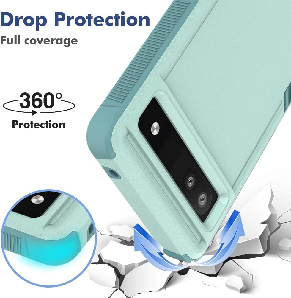Google Pixel 6A 5G Case, [Military Grade Drop Protection] anti Scratch Matte Sturdy Cover Silicone Bumper Shockproof Slim Fit Durable Cover for Pixel 6A 5G 2022 6.1 Inch, Turquoise  Jeylly   