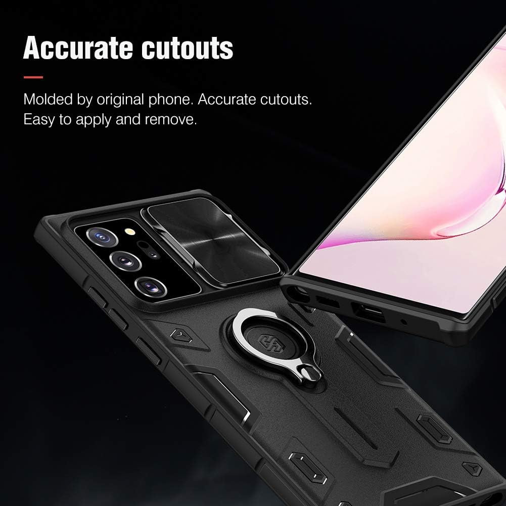 Nillkin for Samsung Galaxy Note 20 Ultra Case, [Built in Kickstand & Slide Camera Cover] Shockproof Hard PC Back & Soft Silicone Bumper Hybrid Cover Phone Case for Galaxy Note 20 Ultra 6.9'' Black  Shenzhen Nillkin Technology co.ltd   