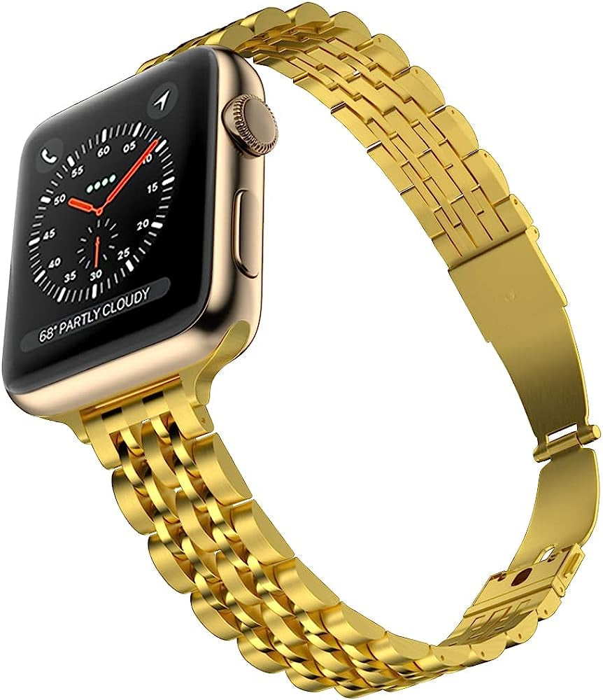 CINORS Metal Band Compatible with Apple Iwatch 38Mm 40Mm 42Mm 44Mm Women Replacement Stainless Steel Bands for Series 5 4 3 2 1  CINORS All Gold 38 40 41mm SLIM 
