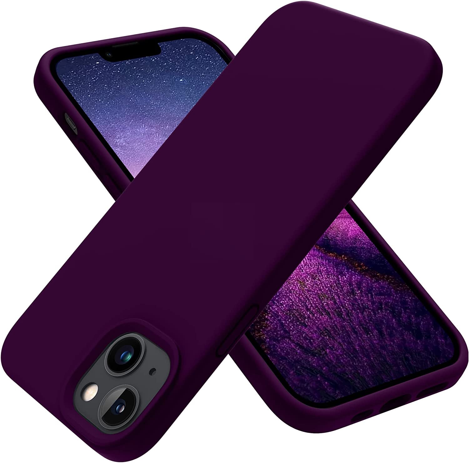 OTOFLY Designed for Iphone 14 Case, Silicone Shockproof Slim Thin Phone Case for Iphone 14 6.1 Inch (Chalk Pink)  OTOFLY Direct Purple  