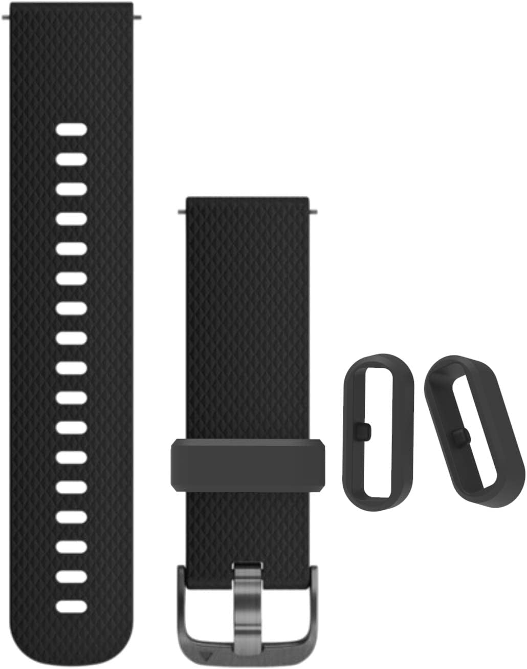 Fastener Ring Compatible for Garmin Vivoactive 3/Forerunner 645 245/Venu,Venu2,Venu Sq//Vivomove,Vivomove Hr,Vivomove 3/Fenix 6S Fenix 5S Bands 6Pack Silicone Security Loop for Galaxy Watch Active 2  E ECSEM   