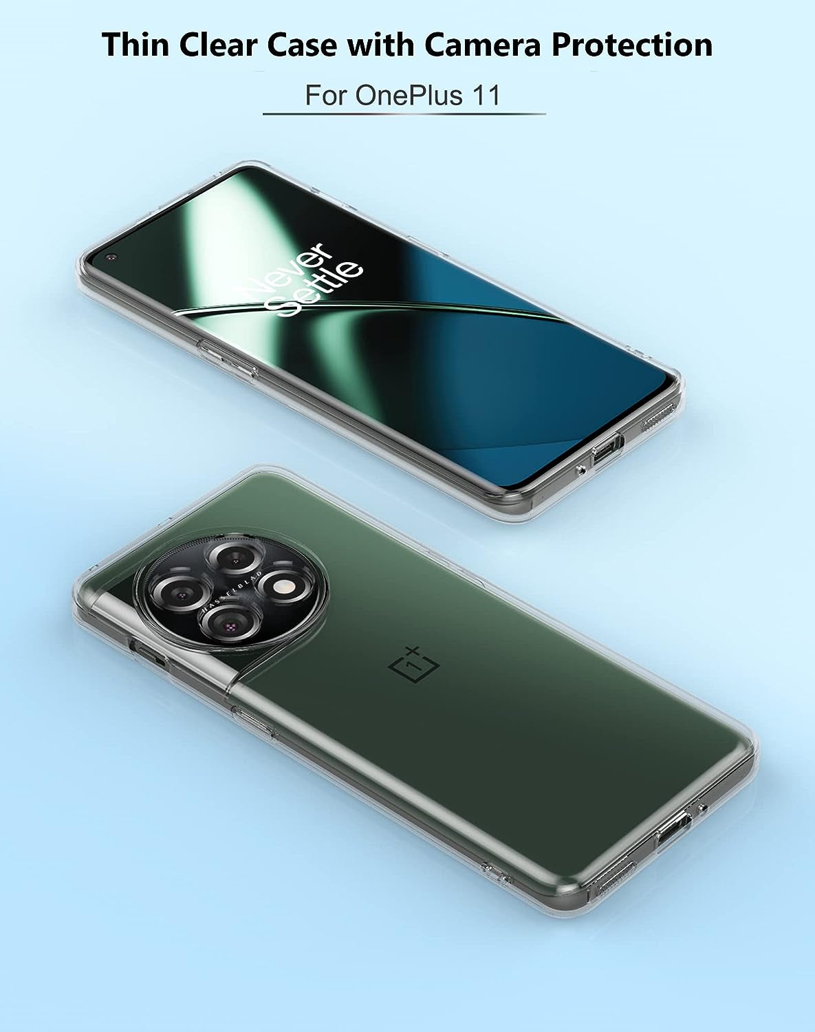 Cresee Case for Oneplus 11 5G, Thin Clear Cover with Camera Protection Slim Shockproof Flexible TPU Phone Case for Oneplus 11 - Transparent  Cresee   