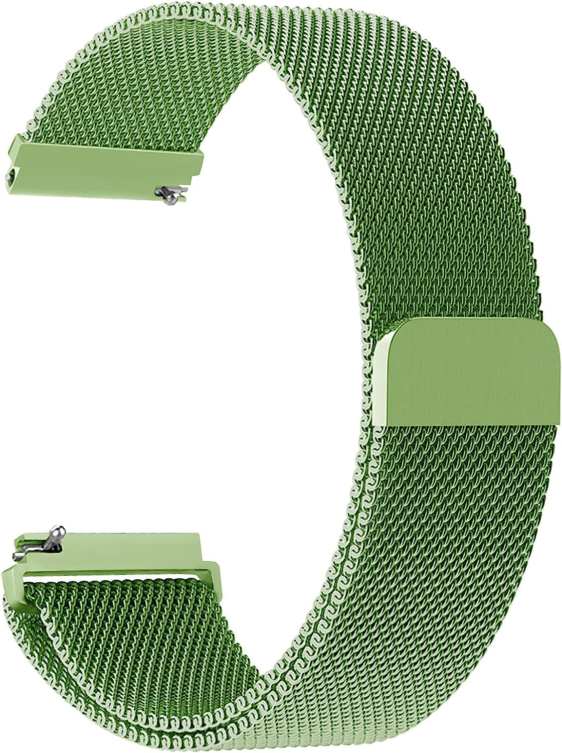 20Mm Quick Release Watch Band Metal Strap for Samsung Galaxy Watch 5 4 3 40Mm 41Mm 42Mm 44Mm 45Mm 46Mm Magnetic Mesh Watch Band for Amazfit Bip U Pro/Gts for Galaxy Watch Active/Active 2 40Mm 44Mm  DMVEIMAL Grass green  