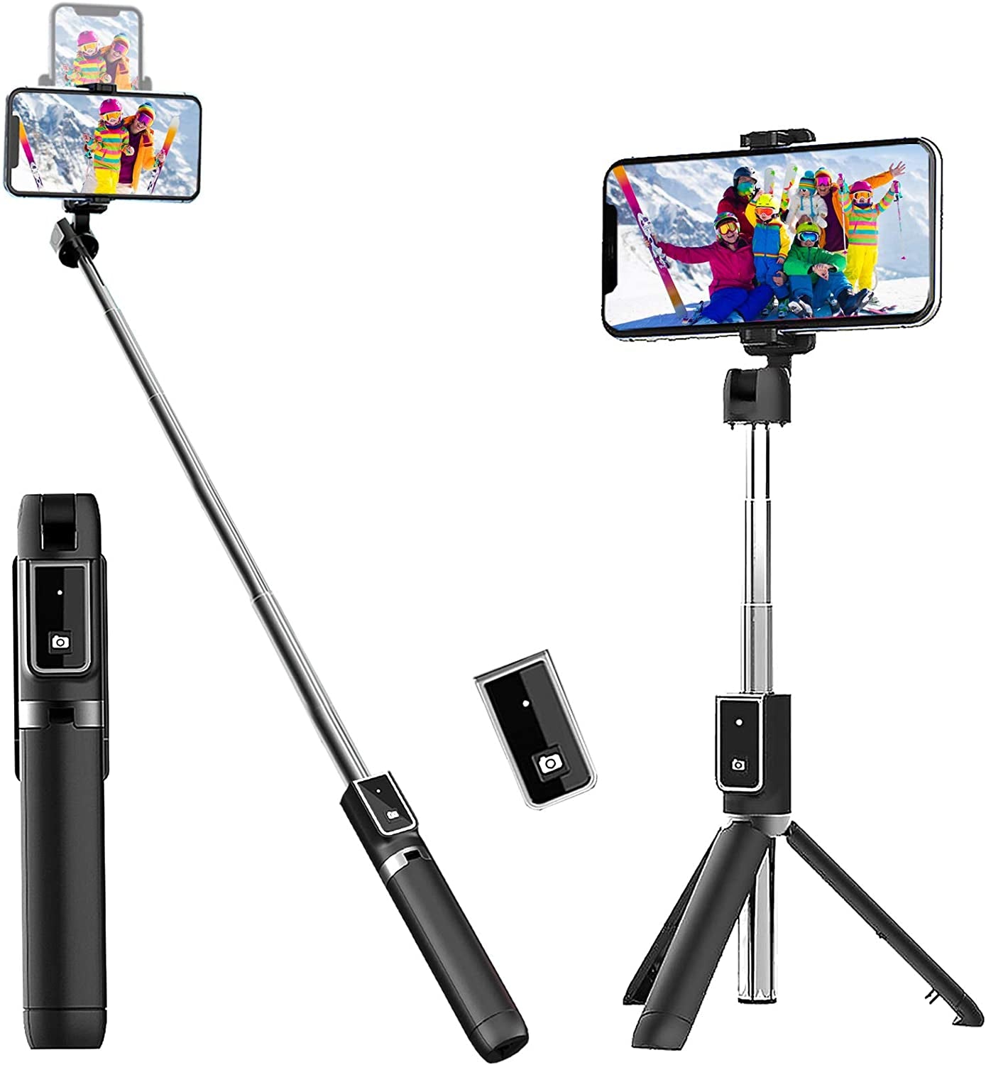 Selfie Stick Tripod, Extendable Selfie Stick with Detachable Wireless Remote and Tripod Stand Selfie Stick for Iphone Pro/11/11 Pro/X/8/7/6S/6,Samsung Galaxy S10/S9/S8/S7/Note 9/8,Huawei and More  Naohiro   