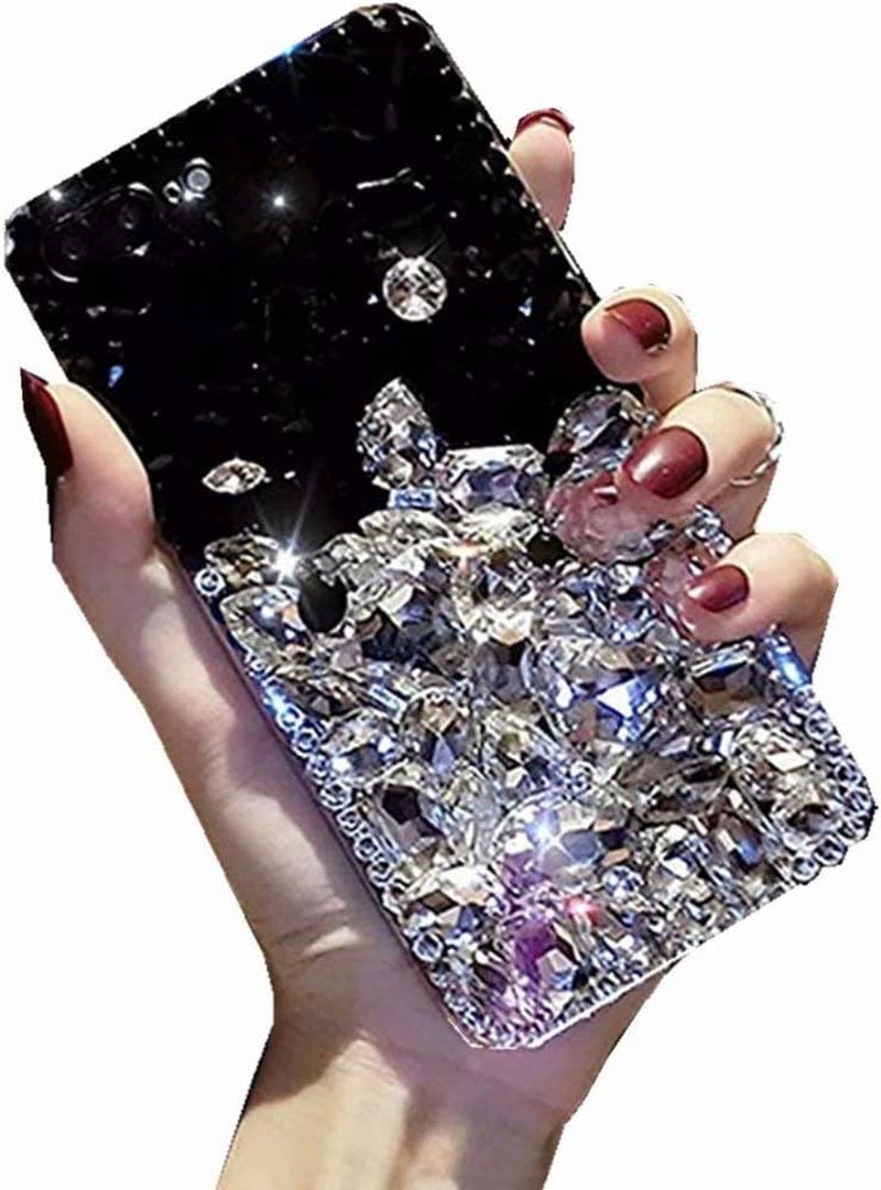 HTC Bolt Case, HTC 10 EVO Full Crystal Diamond Case, 3D Handmade Finger Buckle Luxury Fur Ball Sparkle Crystal Rhinestone Diamond Glitter Bling TPU Case for HTC Bolt (Angel/Red)  YuXia Black / White  