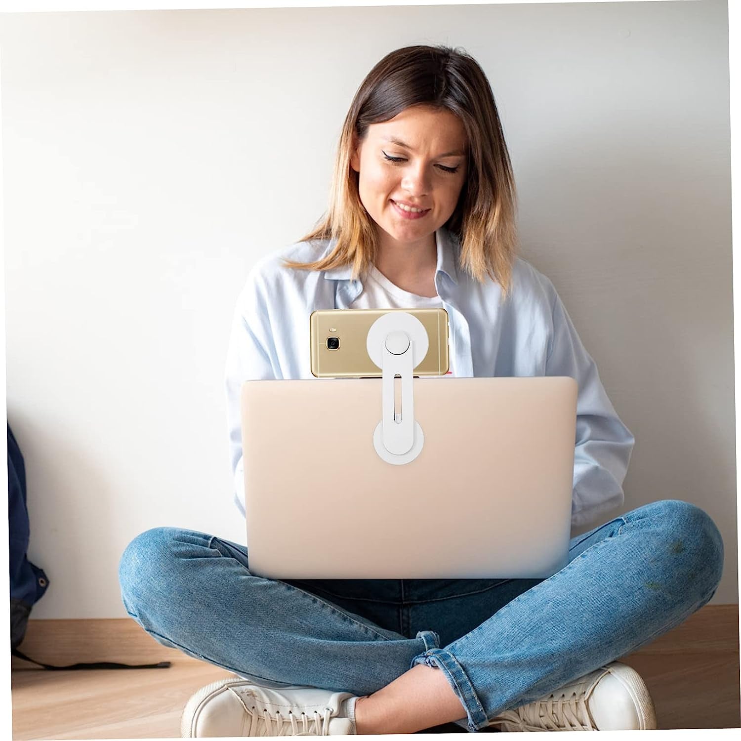 KICHOUSE Mobile Phone Holder Computer Monitors Laptop Stand Portable Magnetic Mount Cell Phone Mount for Computer Laptop Phone Holder Laptop Phone Mount Clips Phone Holder for Computer Car  KICHOUSE   