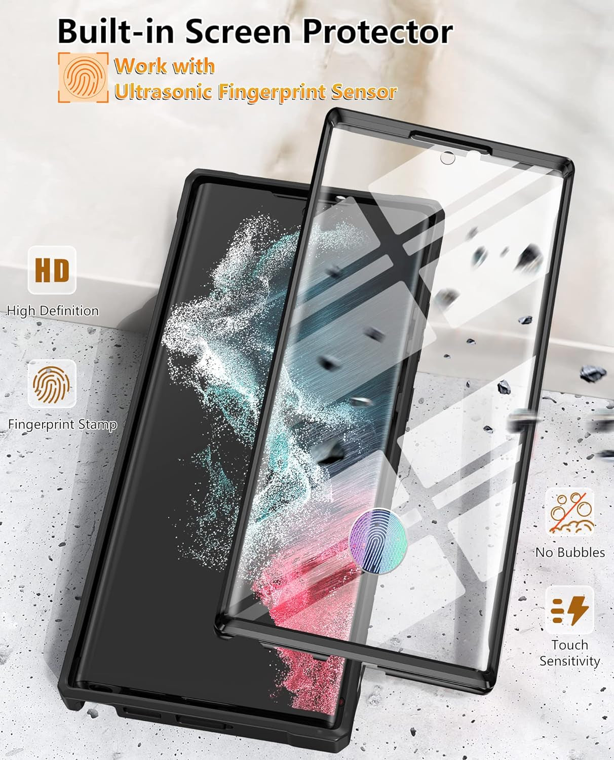 For Samsung Galaxy S22 Ultra Case: Military Grade Drop Proof Rugged Protective S22Ultra 5G Phone Cover with Built-In Screen Protector & Kickstand |Shockproof Bumper Dual Layer 360 Full Protection  SOiOS   