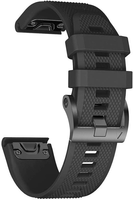 ANCOOL Compatible with Fenix 5 Band Easy Fit 22Mm Width Soft Silicone Watch Bands Replacement for Approach S62/Quatix 6/Fenix 5 Plus/Fenix 6/Fenix 6 Pro/Fenix 7 Smartwatch (Black)  ANG   