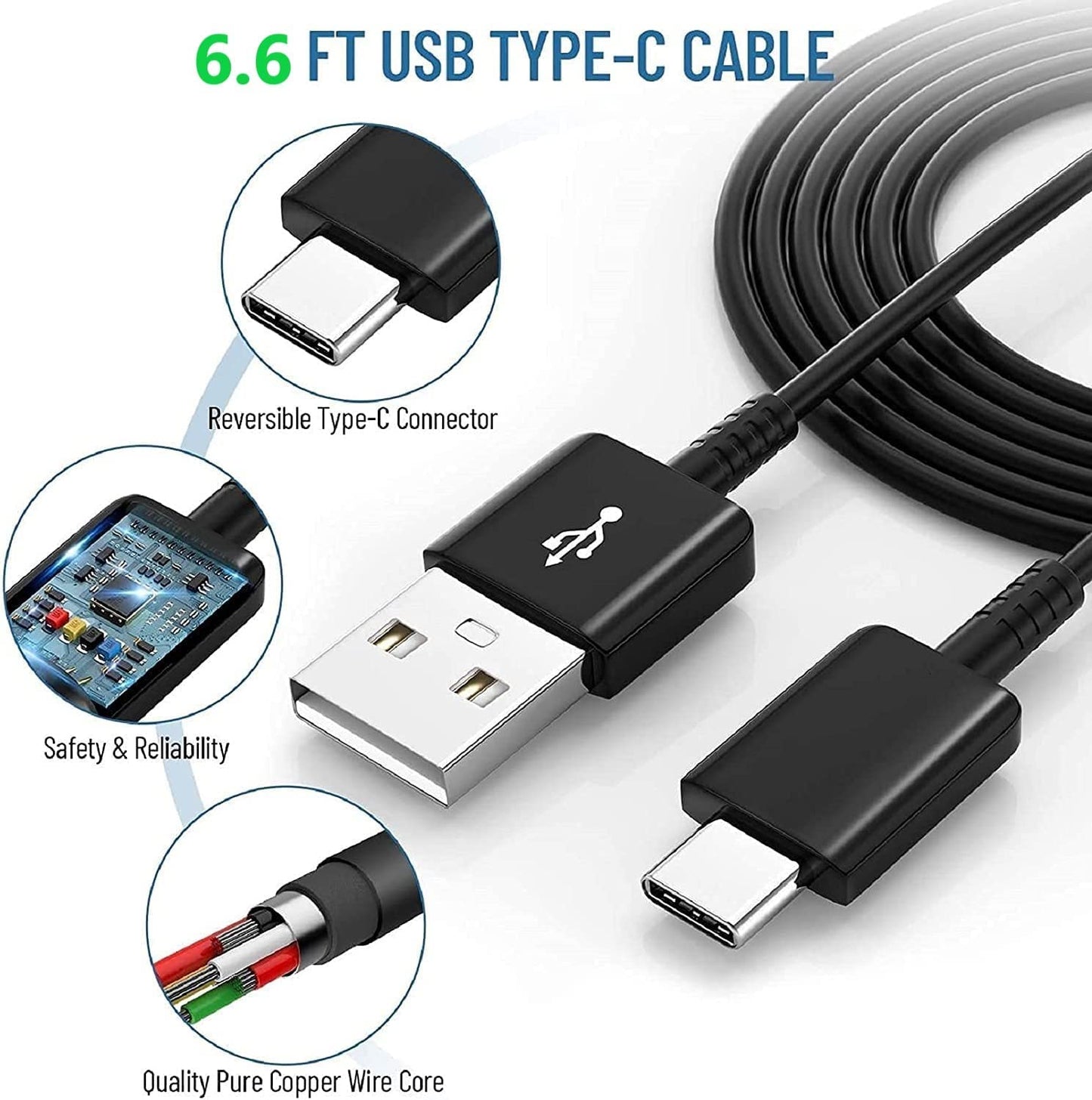Samsung Fast Charger with USB Type C Cable 6Ft for Samsung Galaxy S10/S10E/S10 Plus/S9/S9 Plus/S8/S8 Plus/A13/S23/A30/A31/A32/A50/A51/A52/A53/Note 20/Note 10/Note 9/Note 8/S20/S20+/S21/S21+/S22 Ultra  Shenzhen Xuan Yang Technology Co Ltd   